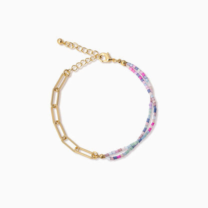 Pink Bead and Chain Bracelet | Gold | Product Image | Uncommon James