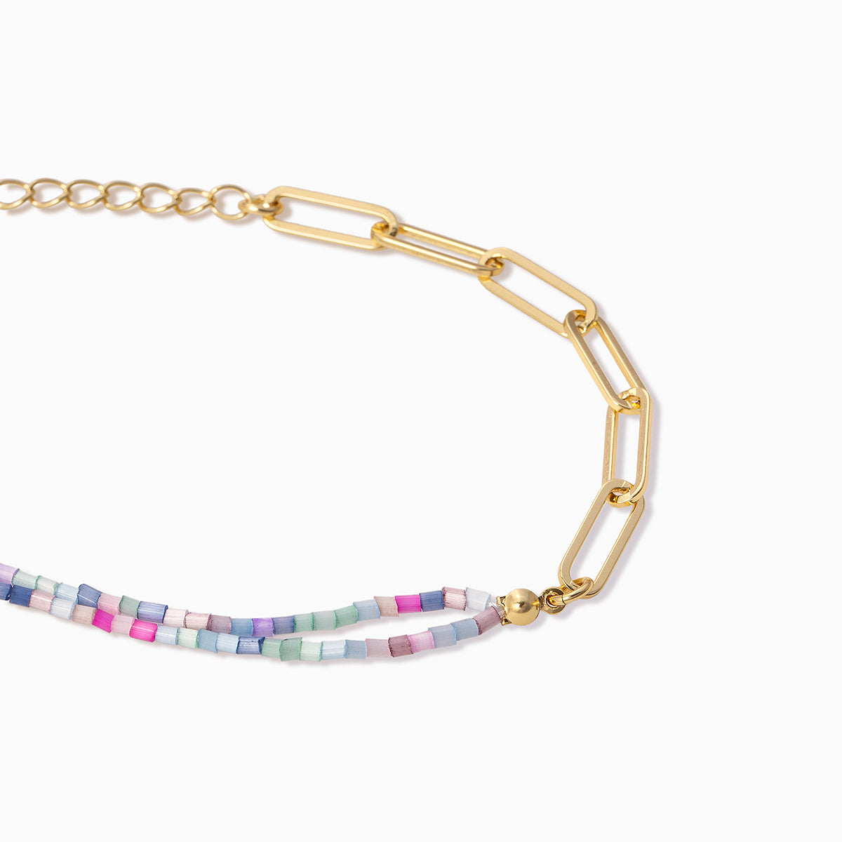 Pink Bead and Chain Bracelet | Gold | Product Detail Image | Uncommon James