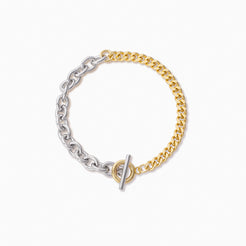 Silver and Gold Mixed Up Double Chain Bracelet | Uncommon James