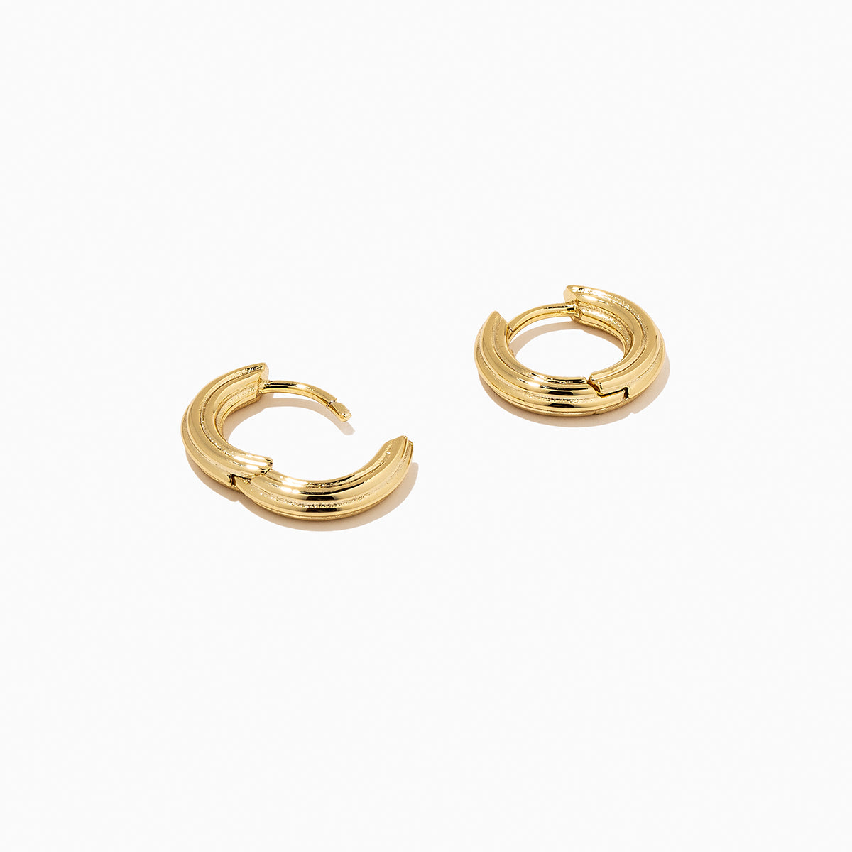 Forever Ribbed Huggie Earrings in Gold | Uncommon James