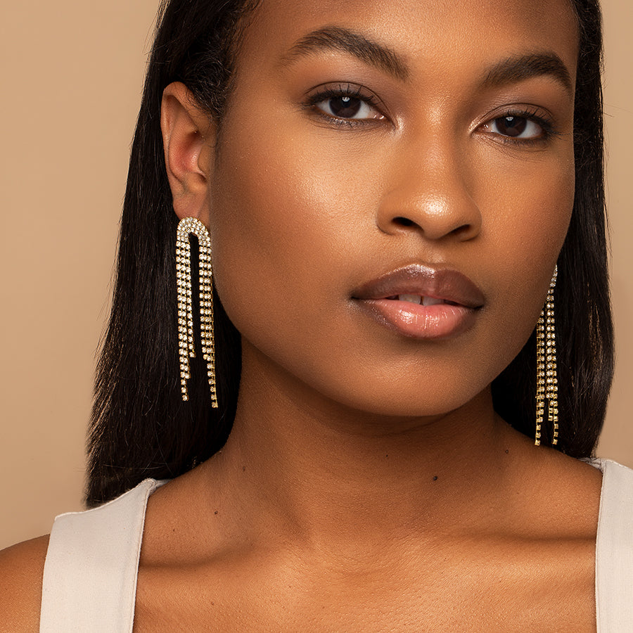 Life of the Party Earrings | Gold | Model Image | Uncommon James