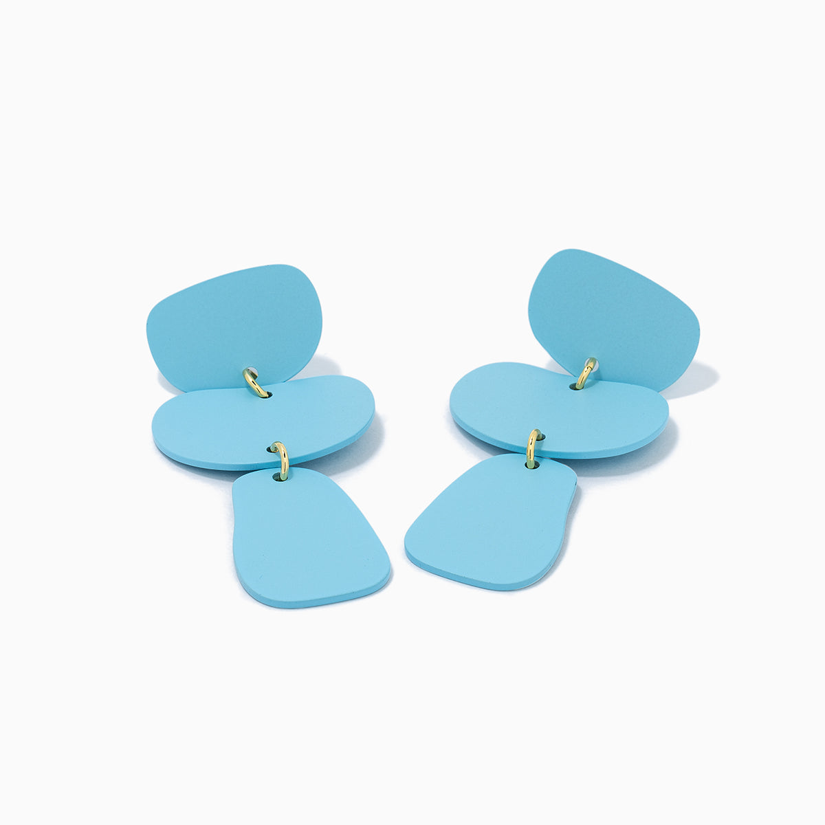 Nudist Earrings | Gold Blue | Product Detail Image | Uncommon James