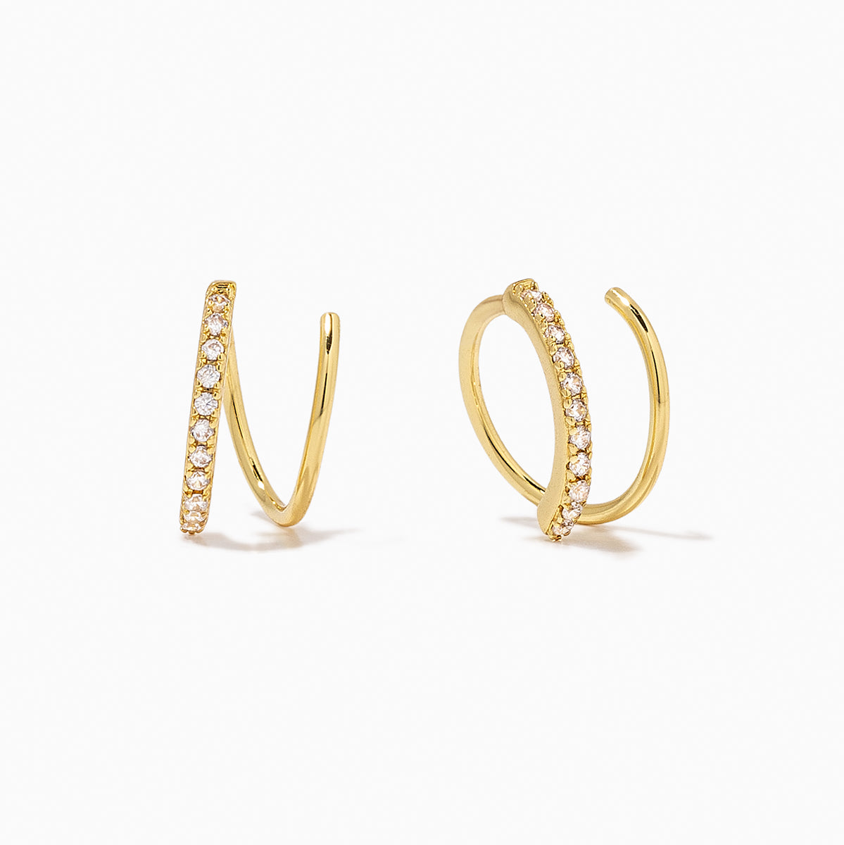 Second Hand 14ct Two Colour Gold 0.68ct Brilliant Cut Diamond Cross Design  Hoop Earrings 4317066 - thbaker.co.uk
