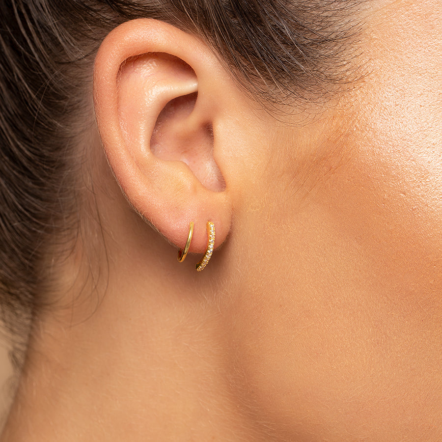 Seeing Double Earrings | Clear Gold | Model Image | Uncommon James