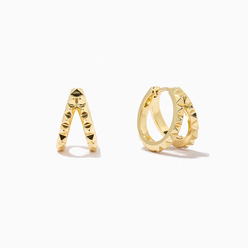 Textured Huggie Earrings in Gold | Hoops and Huggies | Uncommon James