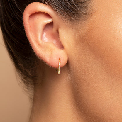 Tiny Ear Jacket | Gold | Model Image | Uncommon James