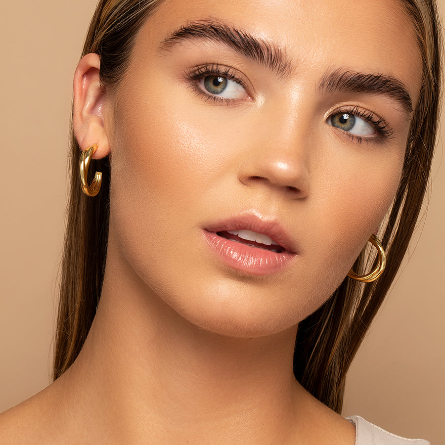 Aquastreet matt golden thin twisted hoops earrings gold plated alloy for  girls and women - AQUASTREET - 4168387