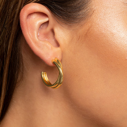 Twisted Hoops | Gold | Model Image | Uncommon James