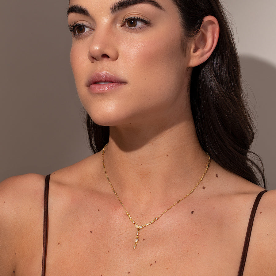 Initial Here Chain + Pavé Letter Necklace in Gold | Uncommon James