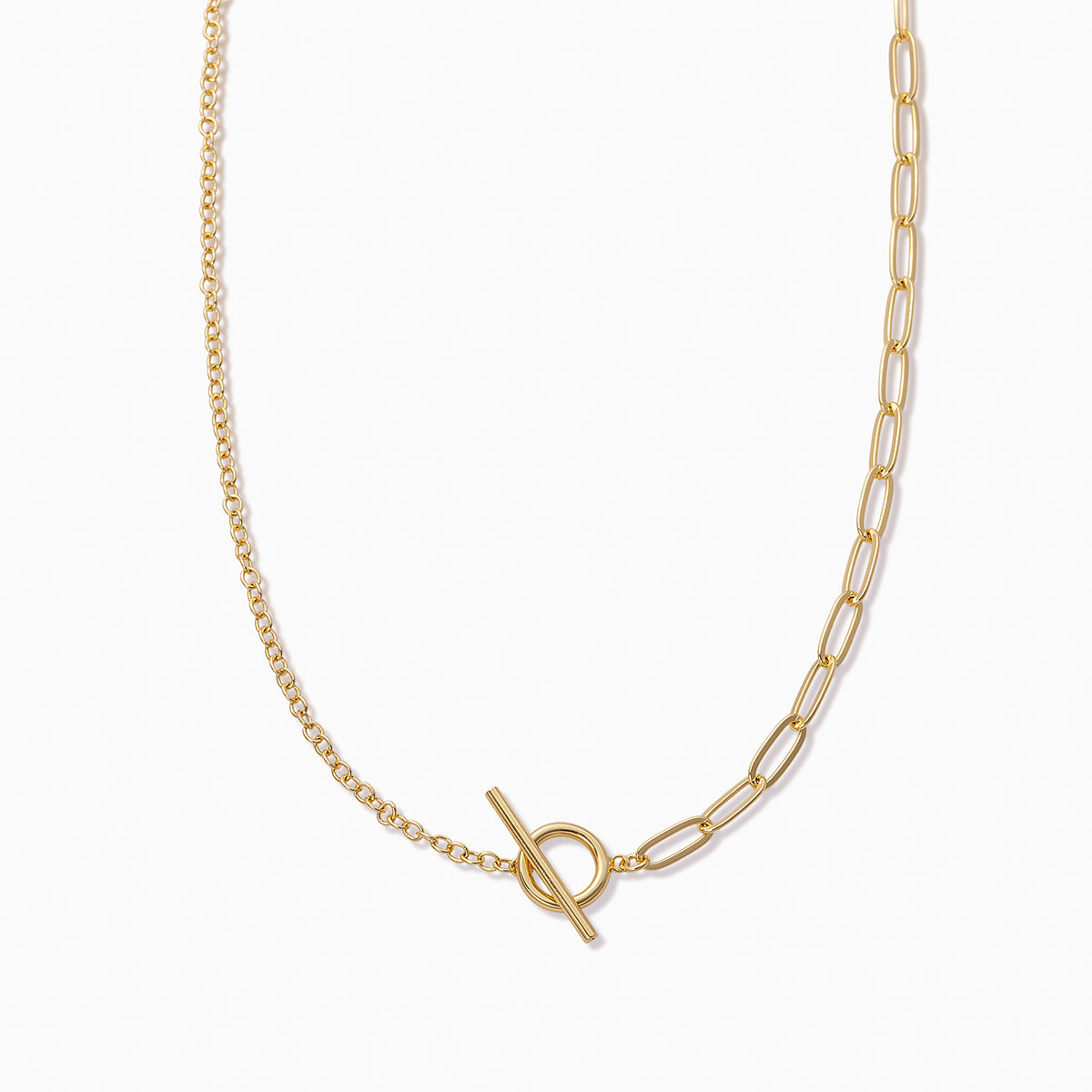 Topshop Nina Chunky Square Link T-bar Necklace In Gold Tone | ModeSens