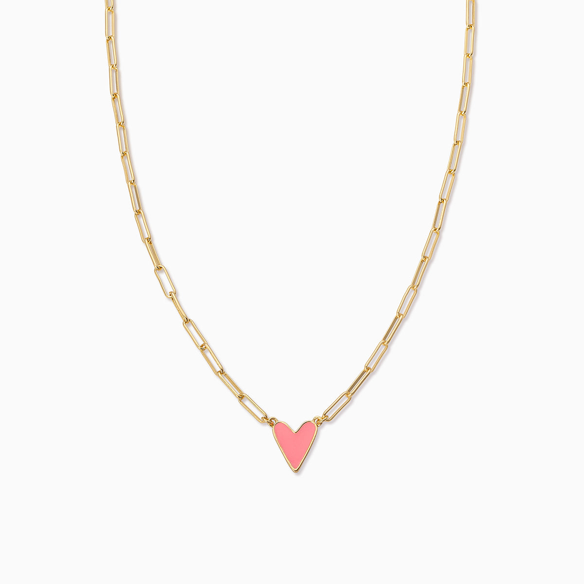 Enamel Heart Necklace | Hot Pink | Product Image | Uncommon James