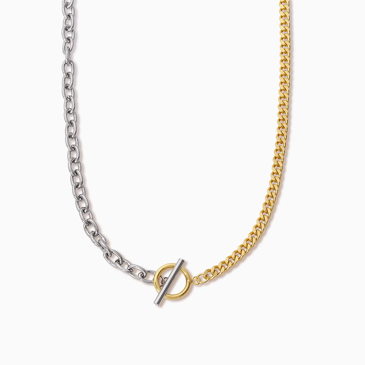 Mixed Up Silver and Gold Double Chain Necklace | Uncommon James