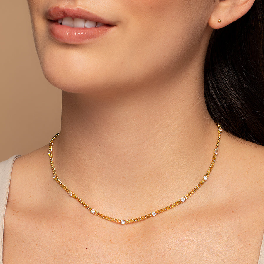 Pattern Necklace | Gold | Model Image | Uncommon James