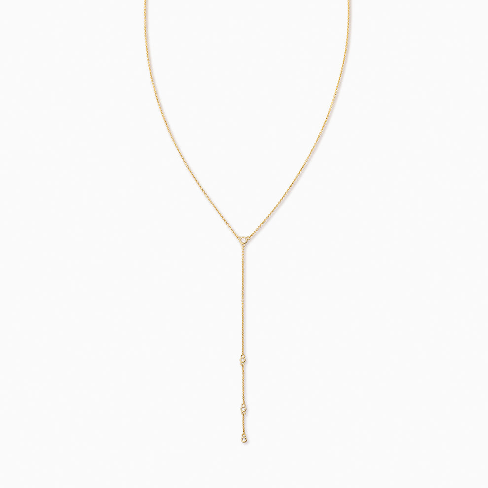 Soft Touch Dainty Chain Lariat Necklace in Gold | Uncommon James