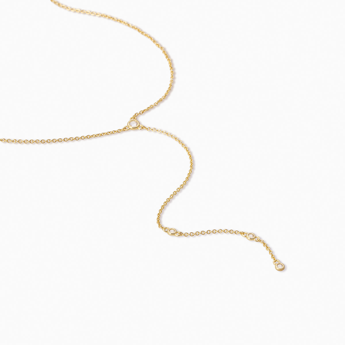 Soft Touch Dainty Chain Lariat Necklace in Gold | Uncommon James