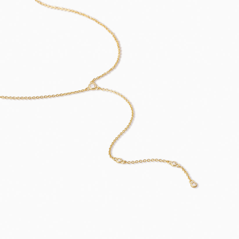 Soft Touch Dainty Chain Lariat Necklace in Gold | Uncommon James