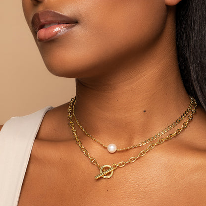 Statement Pearl Necklace | Gold | Model Image 2 | Uncommon James