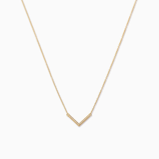 Studded Baby V Necklace | Gold | Product Image | Uncommon James
