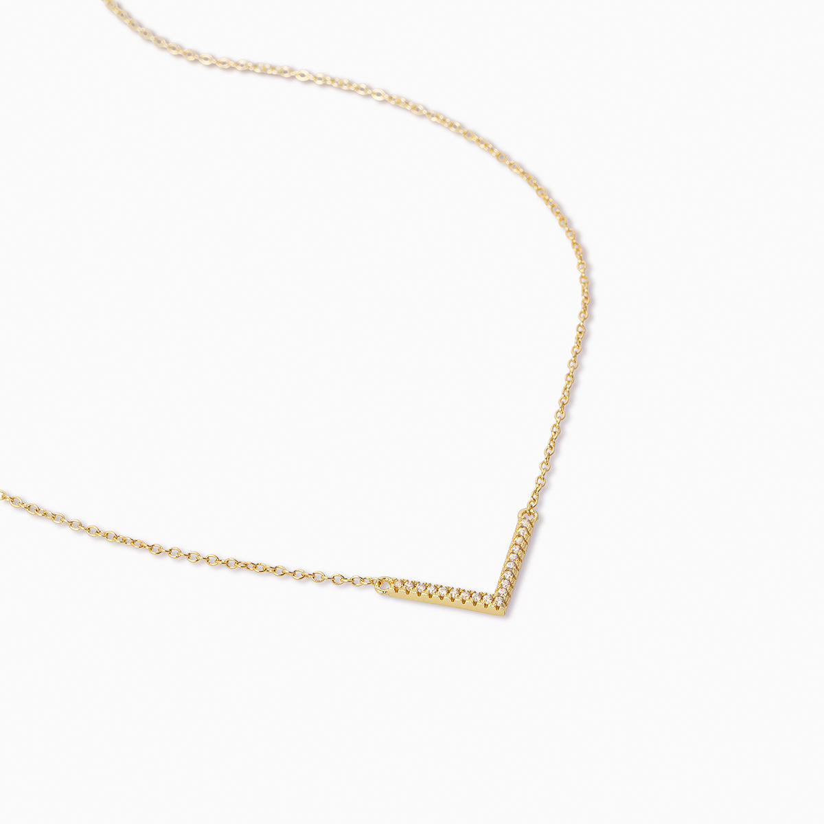 Studded Baby V Necklace | Gold | Product Detail Image | Uncommon James