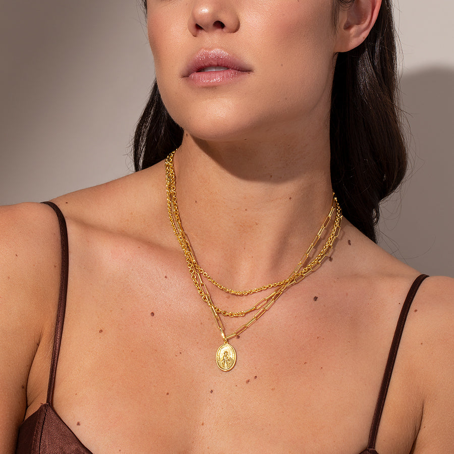 Gold Layered Chains + Pendant Necklace, Uncommon James