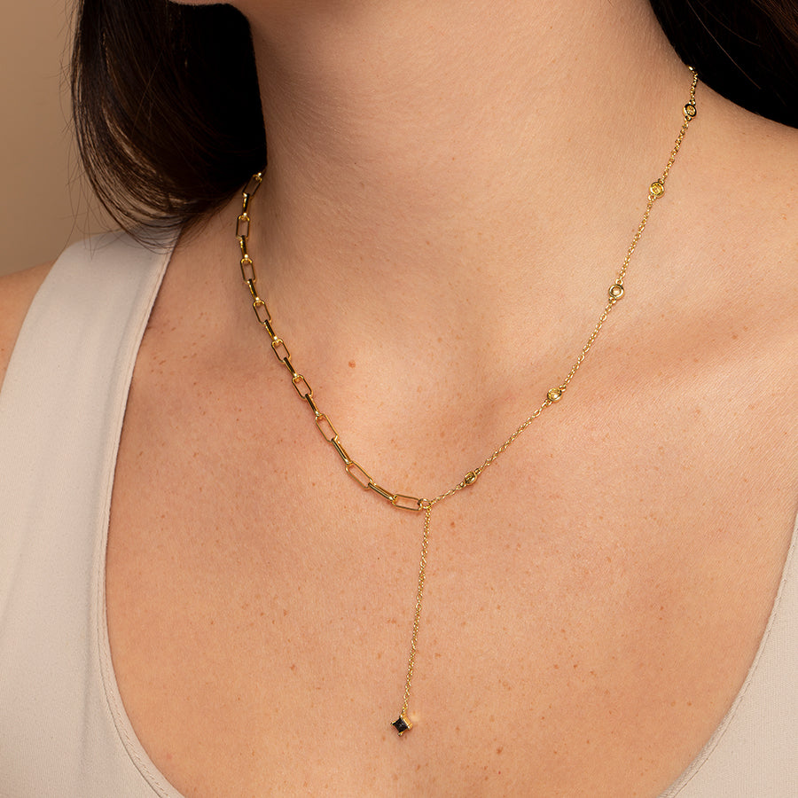 Undecided Necklace | Gold | Model Image | Uncommon James