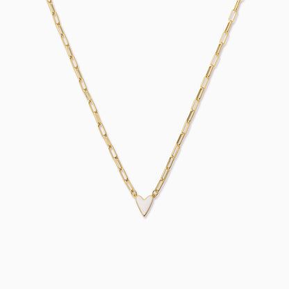 White Heart Necklace Small | Gold | Product Image | Uncommon James