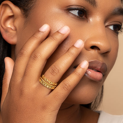 Perfect Stack Ring (Set of 3) | Gold | Model Image | Uncommon James