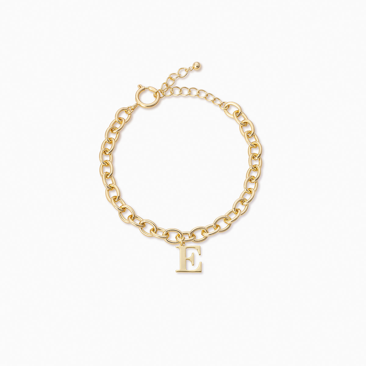 Gold Initial Remember Me Chain Bracelet with Letter E | Women's Jewelry by Uncommon James