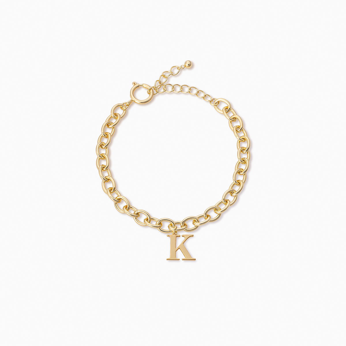 gold bracelet letter k