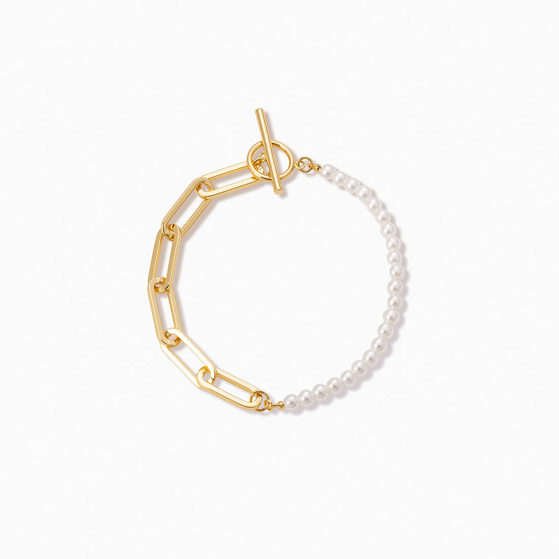 Split Gold Chain and Pearl Bracelet James