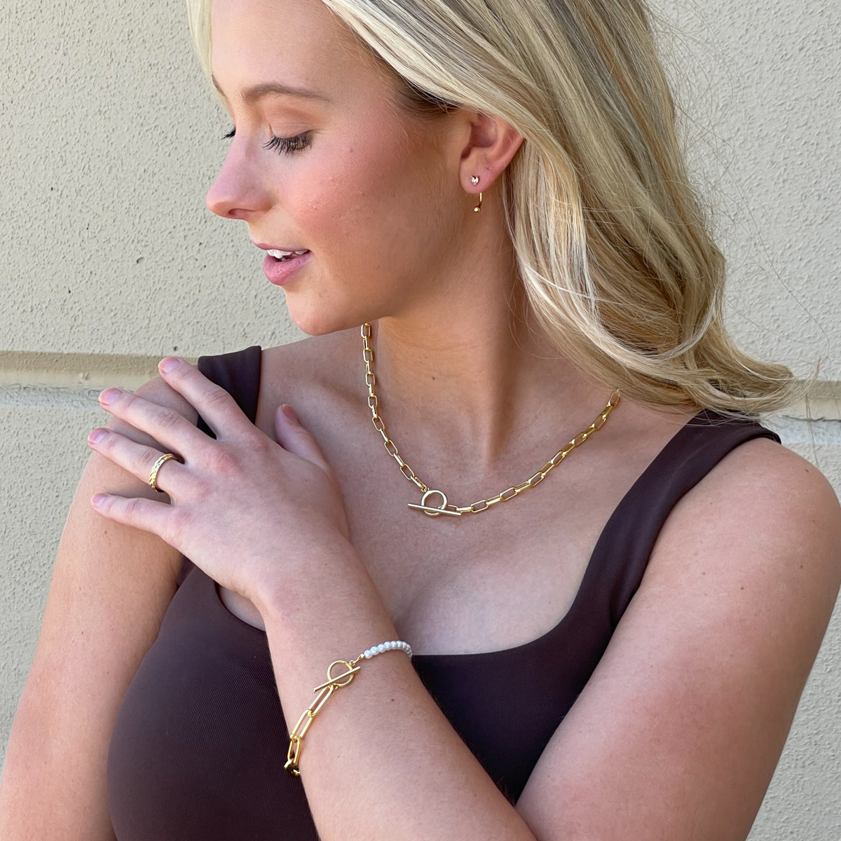 Split Gold Chain and Pearl Bracelet | Uncommon James