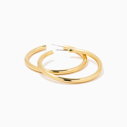 ["Classic Thick Gold Hoops Large ", " Gold ", " Product Detail Image ", " Uncommon James"]