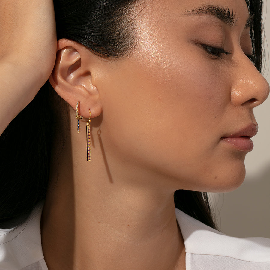 Icon Earrings | Gold | Model Image | Uncommon James