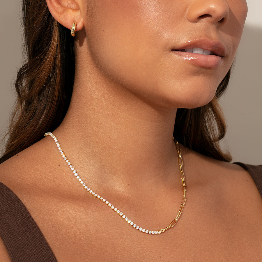 Double Life Chain Necklace | Gold | Model Image | Uncommon James