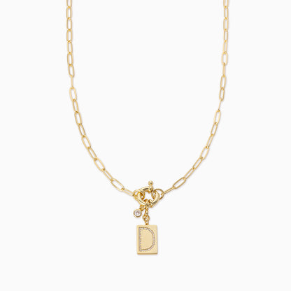 ["Initial Chain Necklace ", " Gold D ", " Product Image ", " Uncommon James"]