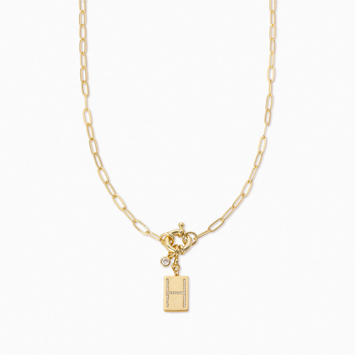 Initial Chain Necklace | Gold H | Product Image | Uncommon James