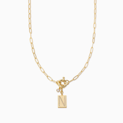 ["Initial Chain Necklace ", " Gold N ", " Product Image ", " Uncommon James"]