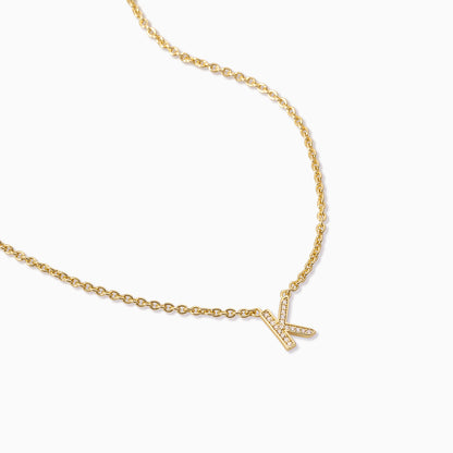 Initial Here Necklace | Gold A Gold B Gold C Gold D Gold E Gold H Gold J Gold K Gold L Gold M Gold N Gold R Gold S Gold T | Product Detail Image | Uncommon James