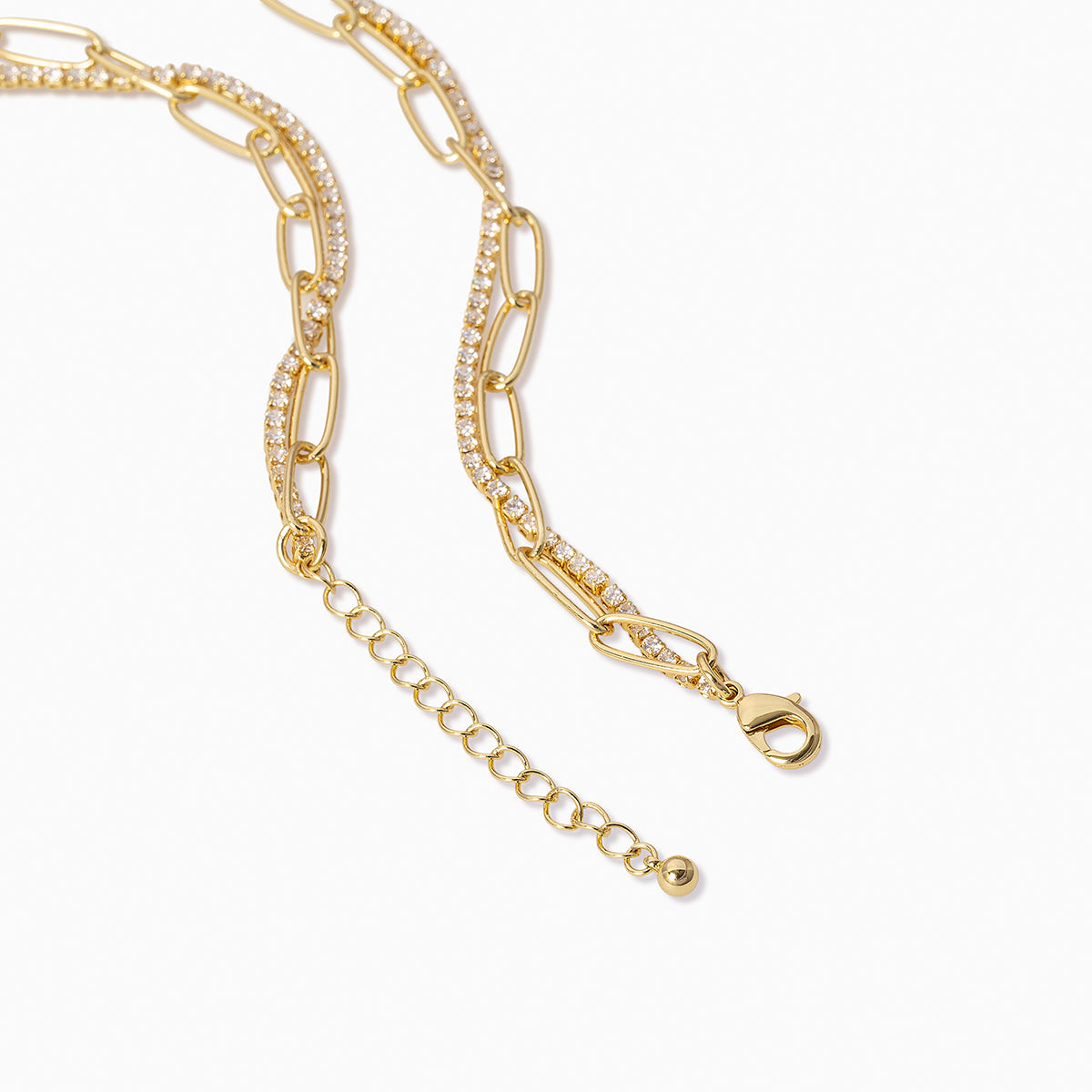 Intertwined Pav Chain And Heart Necklace In Gold Uncommon James intertwined-pav-chain-and-heart-necklace-in-gold-uncommon-james