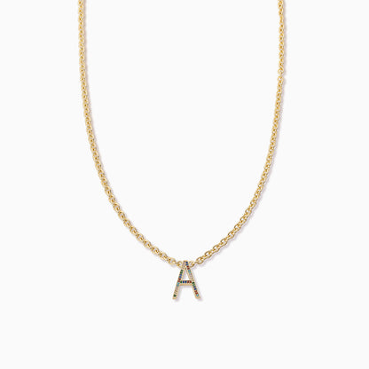 ["Know Me Necklace ", " Gold A ", " Product Image ", " Uncommon James"]