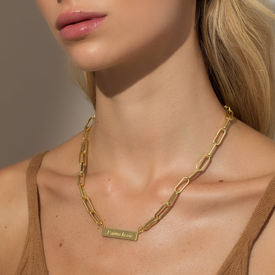 Love Life Necklace | Gold | Model Image | Uncommon James