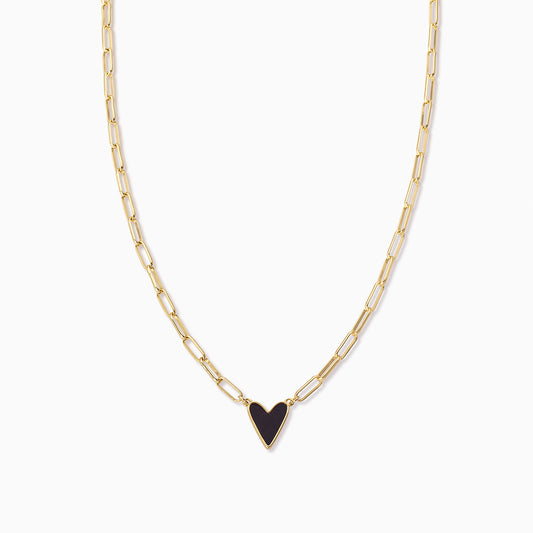 Enamel Heart Necklace | Navy | Product Image | Uncommon James
