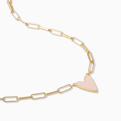 Enamel Heart Necklace | Off White | Product Detail Image | Uncommon James