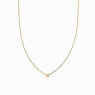 Pure Circle Stone and Dainty Chain Necklace in Gold | Uncommon James