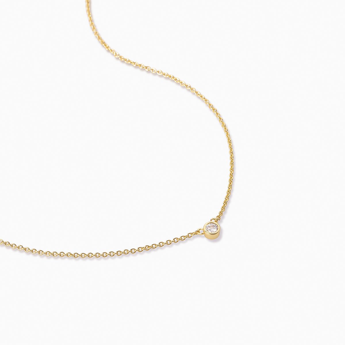 Pure Circle Stone And Dainty Chain Necklace In Gold | Uncommon James