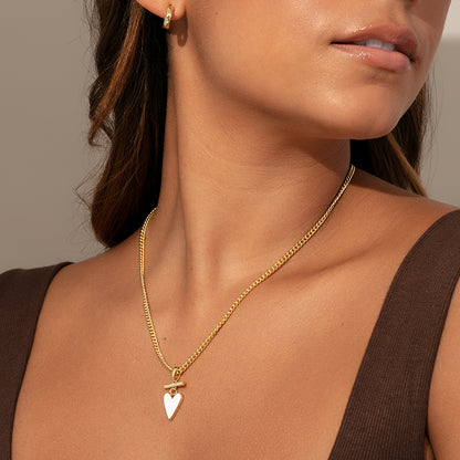 ["Pure Heart Necklace ", " Gold ", " Model Image ", " Uncommon James"]