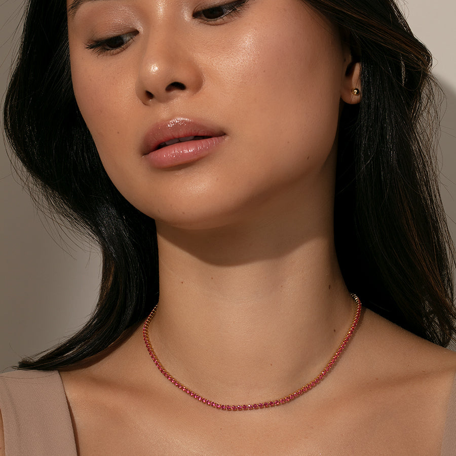 Touch of Pink Necklace | Gold | Model Image 2 | Uncommon James