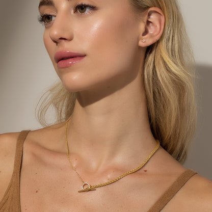 Turn It Up Chain Necklace | Gold | Model Image | Uncommon James