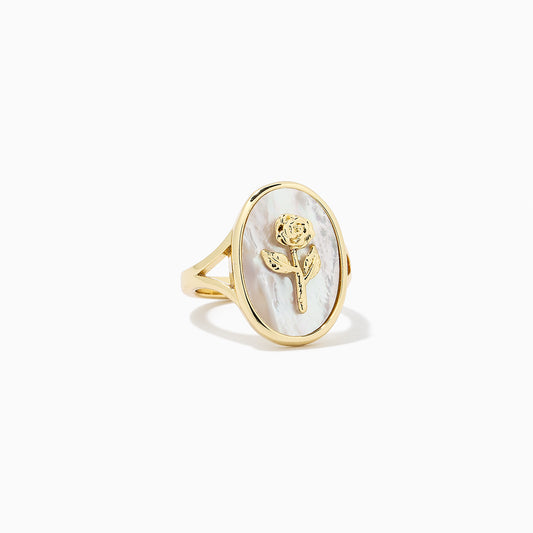 Pearlescent Rose Ring | Gold | Product Image | Uncommon James
