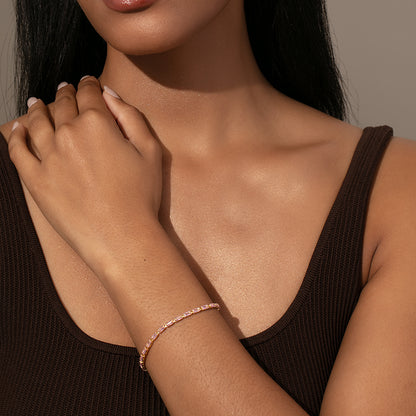 Pink Luster Bracelet | Gold | Model Image | Uncommon James